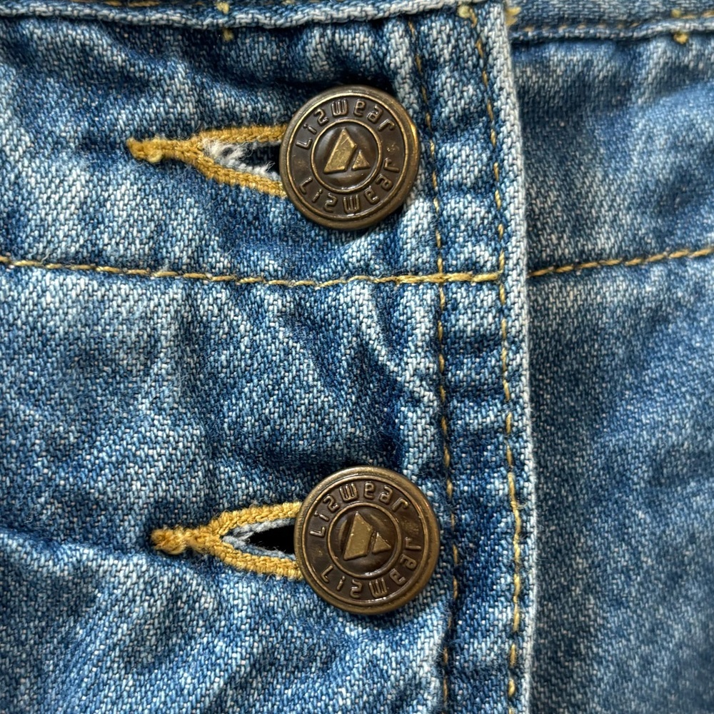 Liz Claiborne Vintage Full Length Denim Skirt Button Closer Jean Skirt Size 4 - Picture 4 of 7